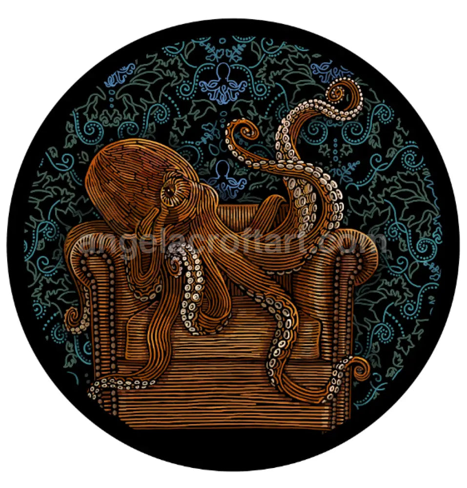 Angela Croft Art - Armchair Octopus 190Mm Dia Giclée