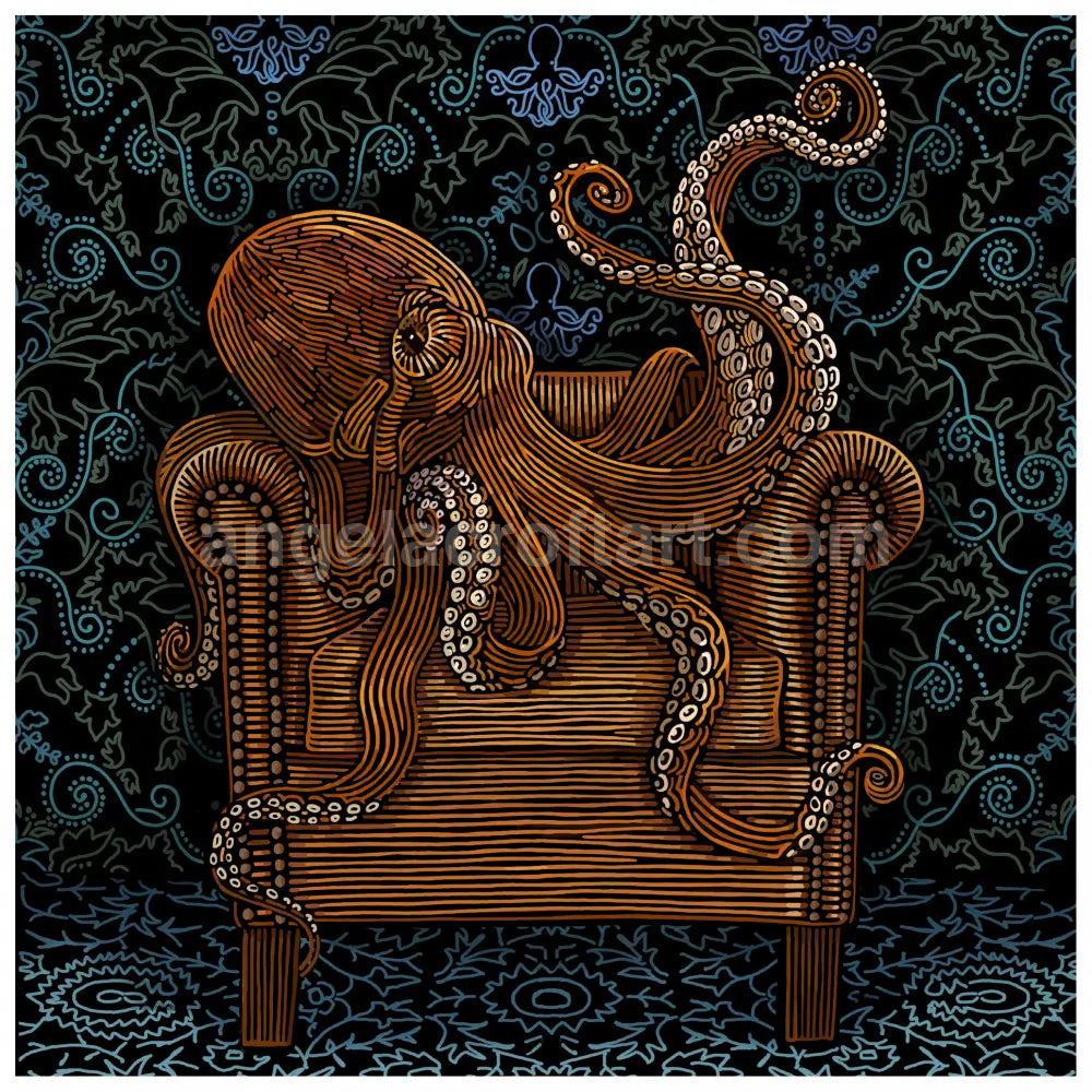Angela Croft Art - Armchair Octopus A3 + 329mm x 483mm Giclée