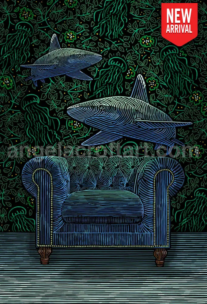 Angela Croft Art - Dark And Sharky Giclée