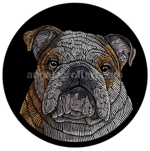 Load image into Gallery viewer, Doggieology Art - British Bulldog 190Mm Diameter Giclée
