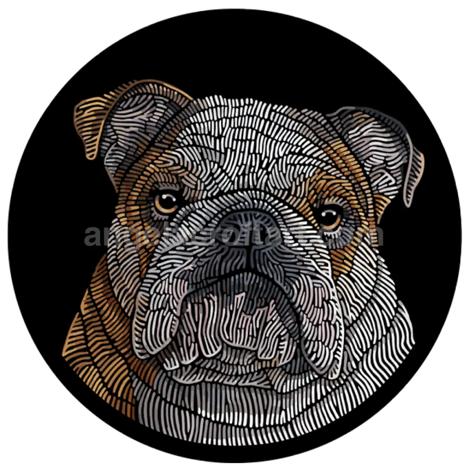 Doggieology Art - British Bulldog 190Mm Diameter Giclée