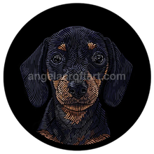 Load image into Gallery viewer, Doggieology Art - Dachshund 90Mm Diameter Giclée
