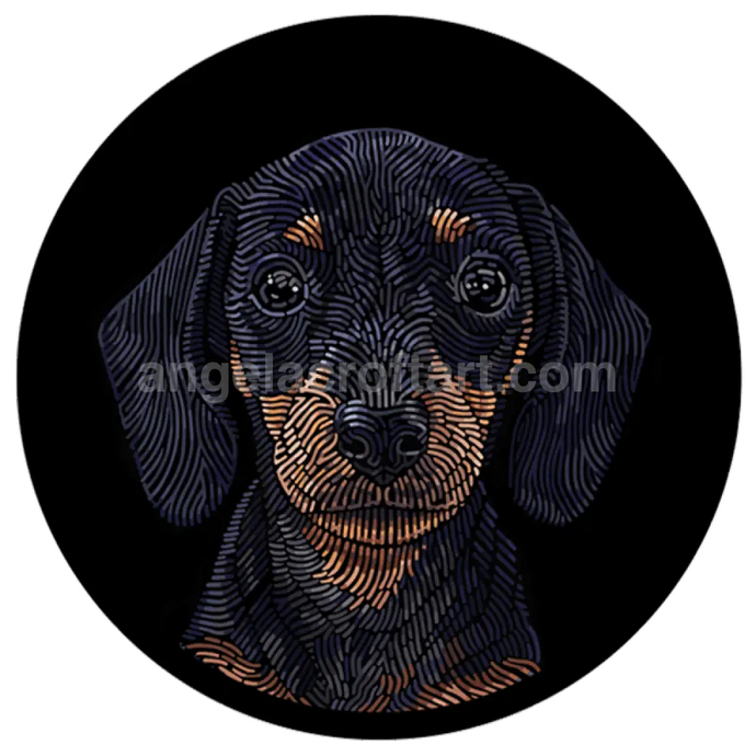 Doggieology Art - Dachshund 90Mm Diameter Giclée