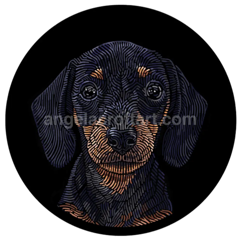 Doggieology Art - Dachshund 90Mm Diameter Giclée