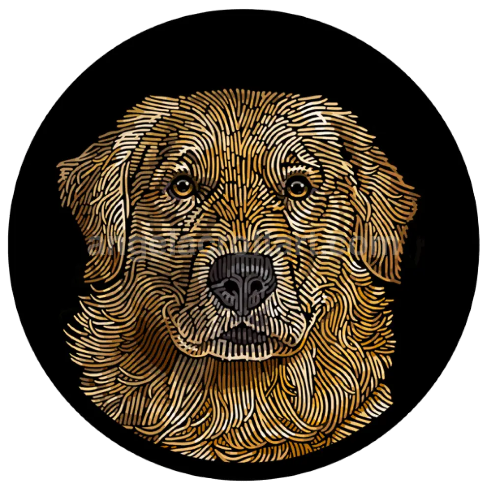 Doggieology Art - Golden Retriever 190Mm Diameter Giclée