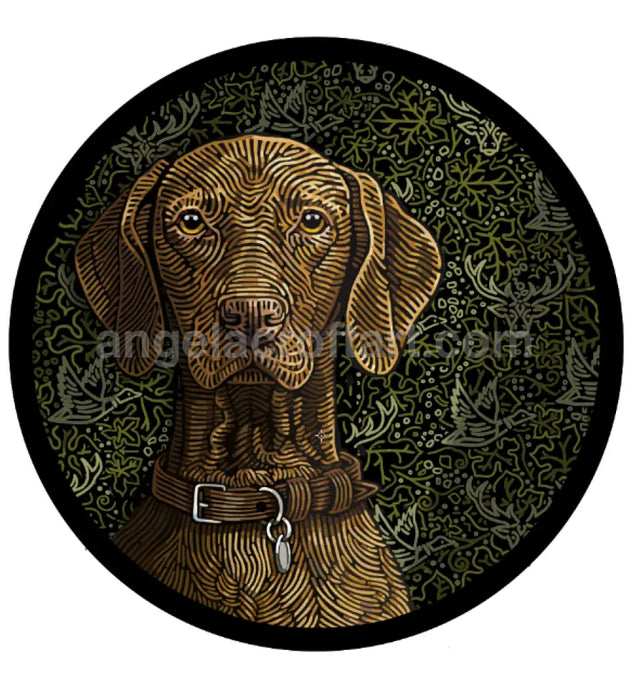 Doggieology Art - Vizsla With Pattern 190Mm Diameter