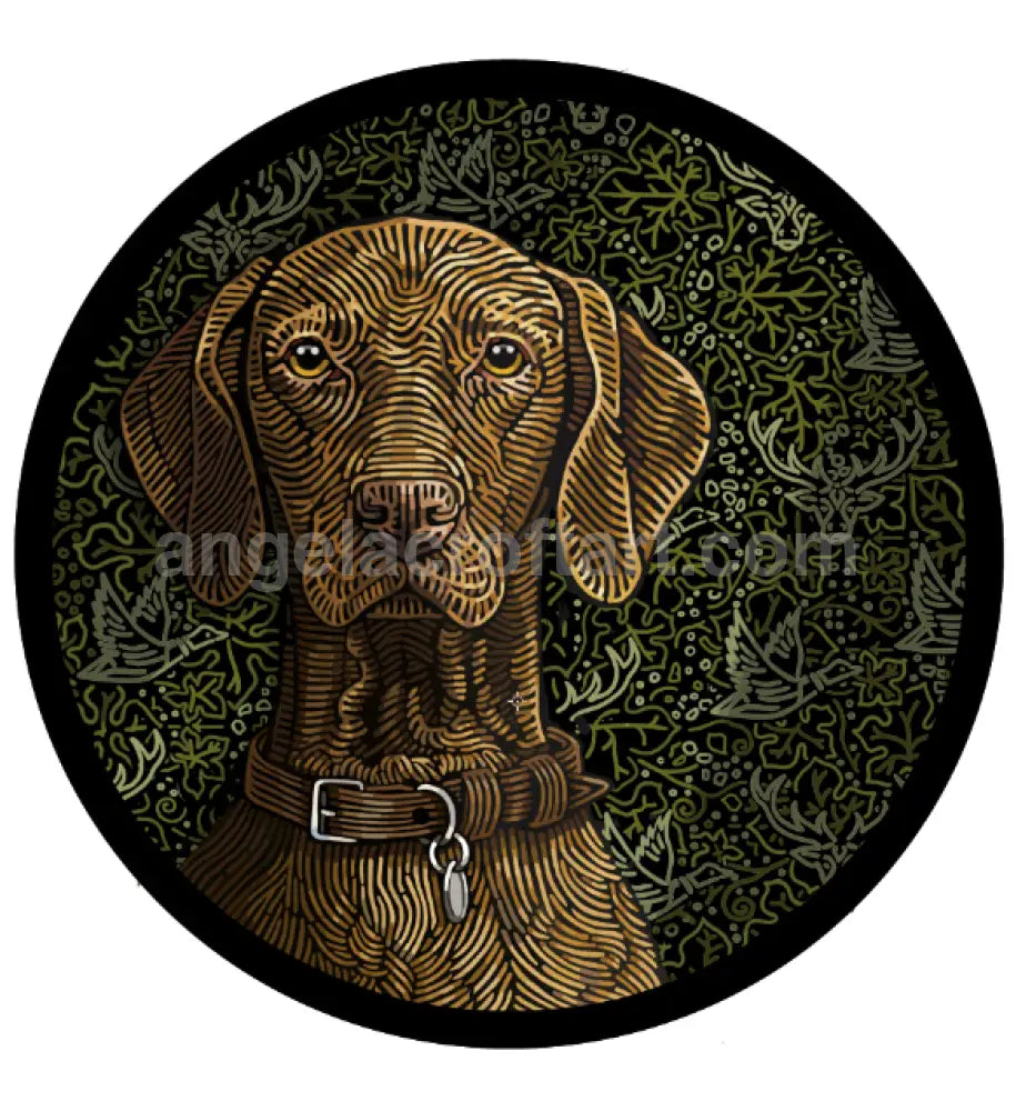 Doggieology Art - Vizsla With Pattern 190Mm Diameter