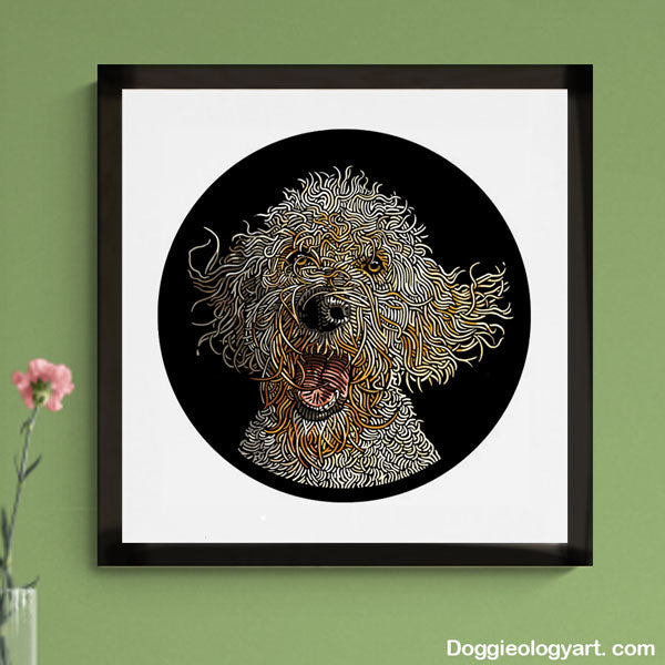 Doggieology Art - Dudley framed