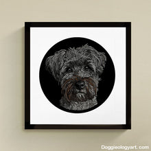 Load image into Gallery viewer, Doggieology Art Commission - Poppie framed
