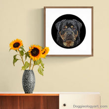 Load image into Gallery viewer, Doggieology Art Ltd Rottweiler in a room set
