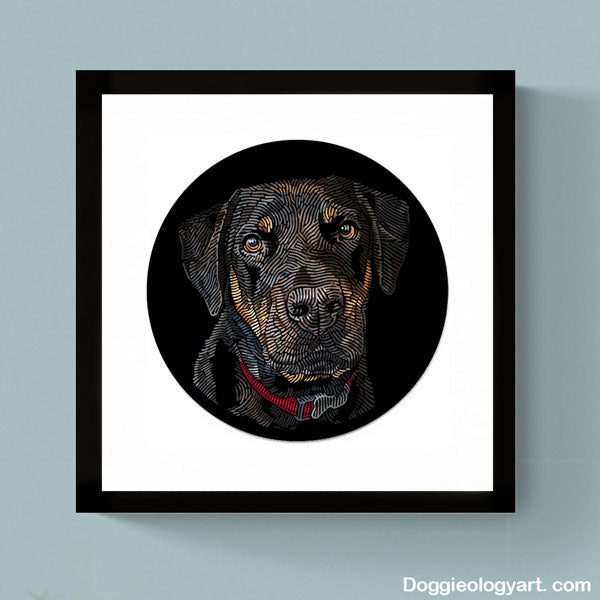 Doggieology Art Commission - Van framed